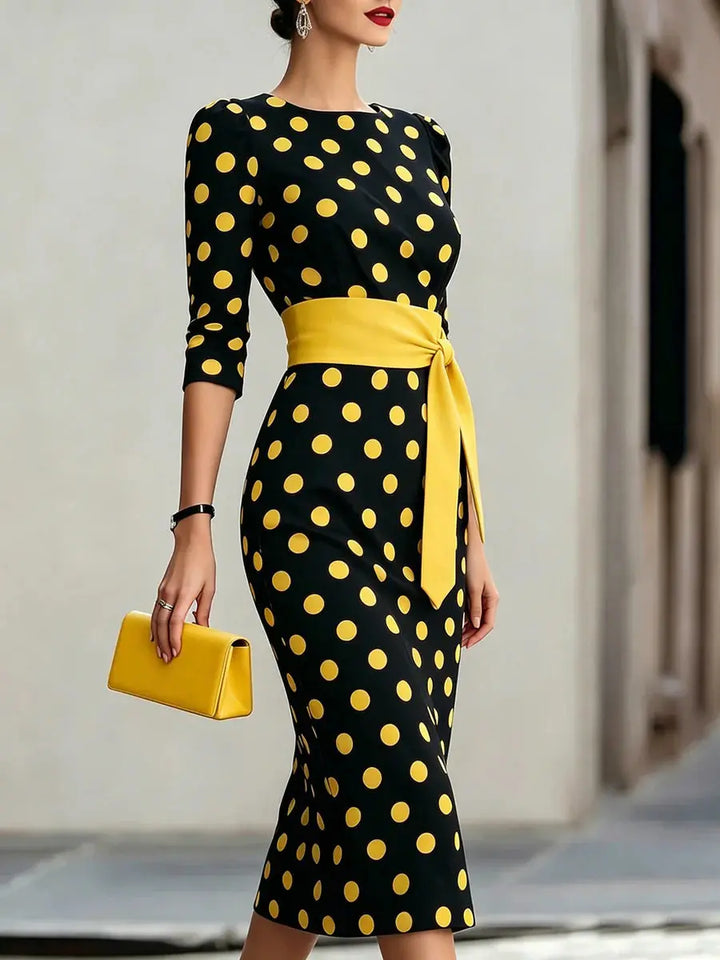 Quilla Polka Dot Midi Dress