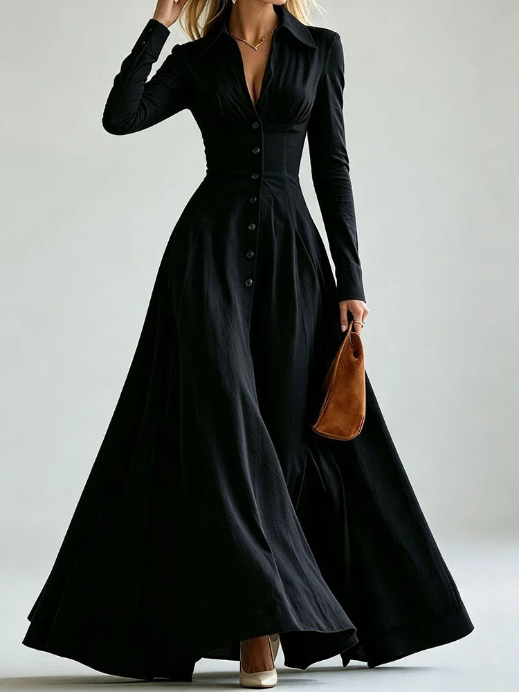 Adeline Button Front Maxi Dress