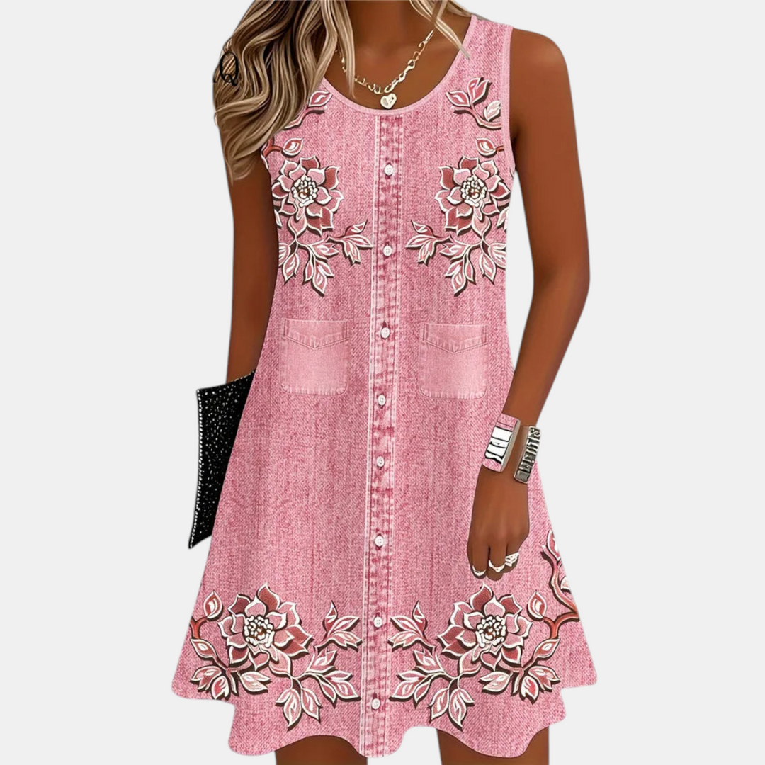 Angela Floral Print A-Line Mini Dress