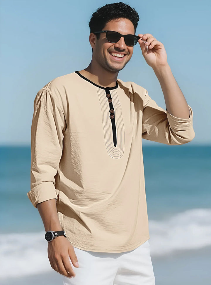 Camden Long Sleeve Henley Shirt