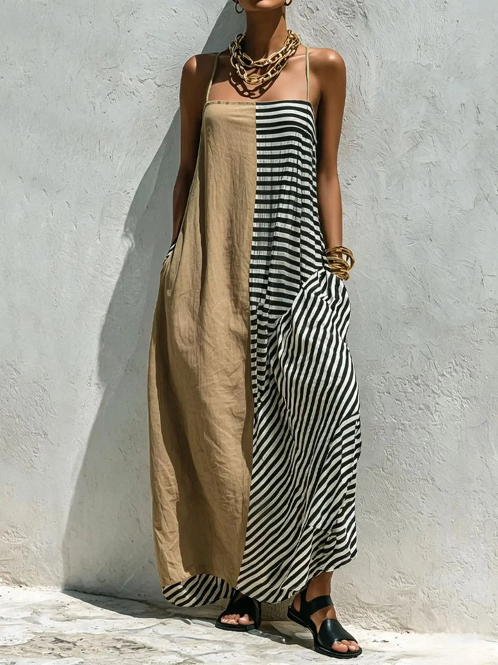 Diane Casual Striped Maxi Dress