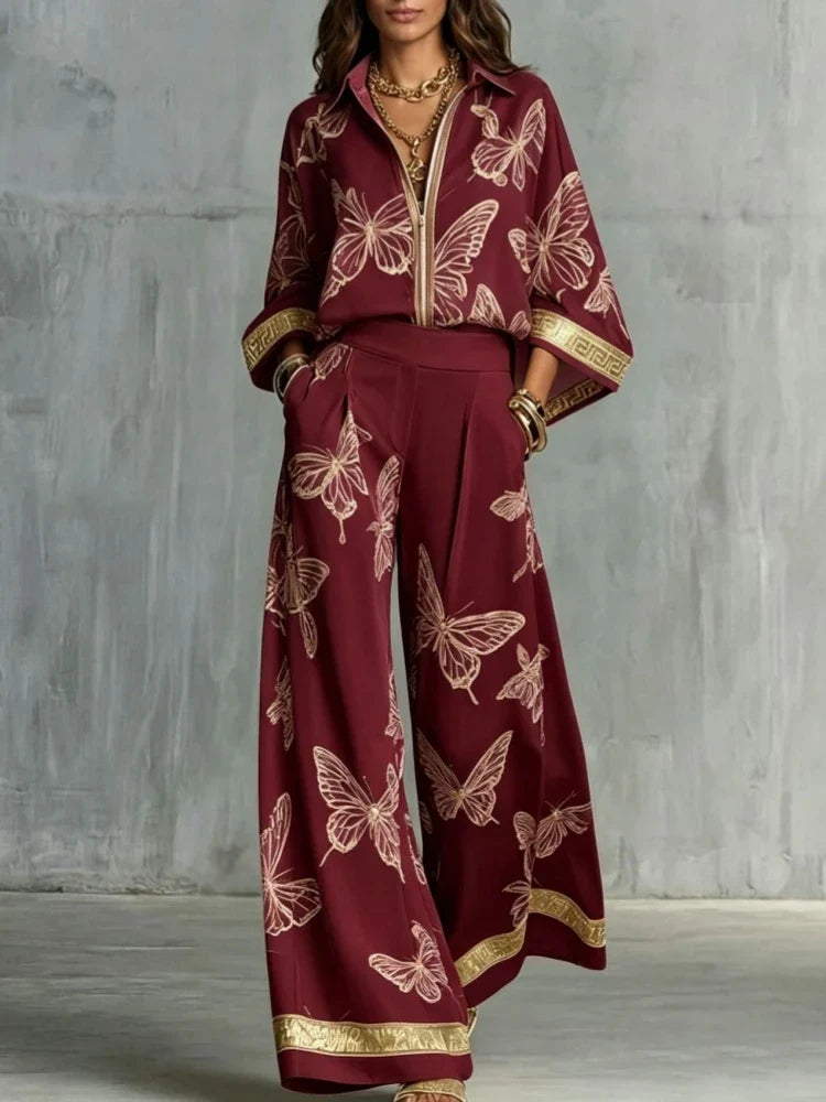 Grace Butterfly Print Lounge Set