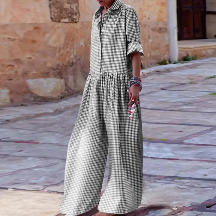 Edith Striped Linen Jumpsuit