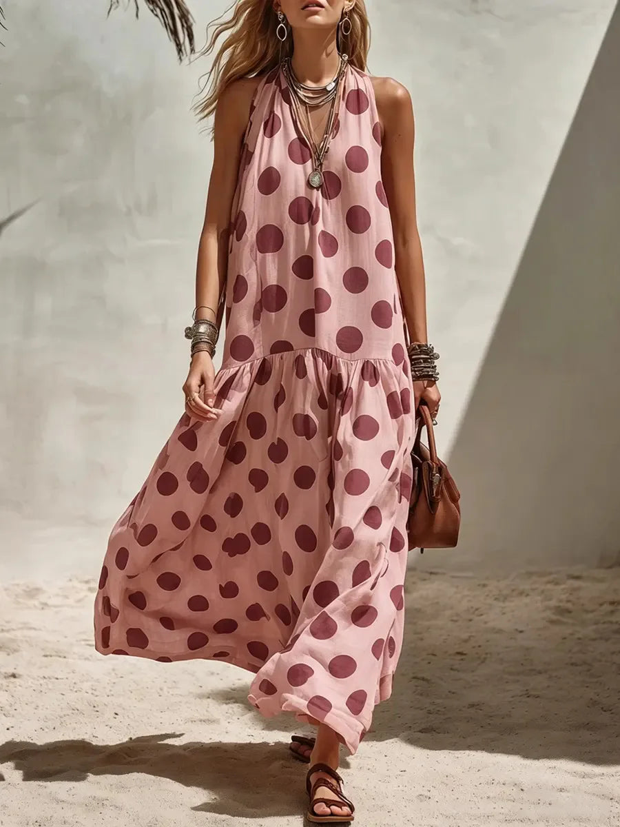 Kayla Polka Dot Maxi Dress