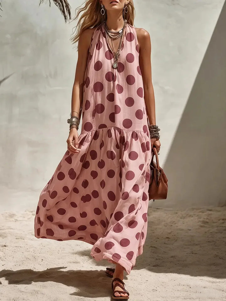 Kayla Polka Dot Maxi Dress