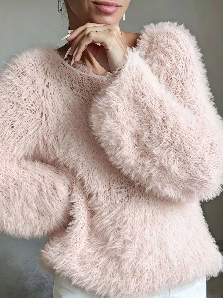 Wilhelmina Fuzzy Knit Sweater