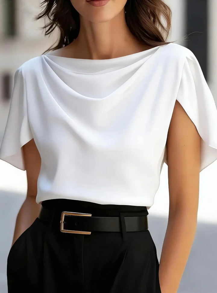 Sabria Draped Cowl Neck Blouse
