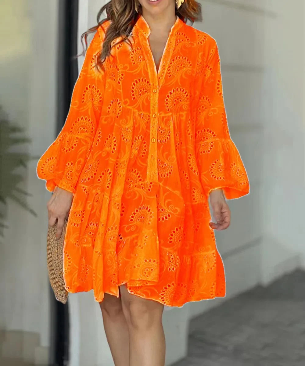 Elenise Embroidered Beach Mini Dress