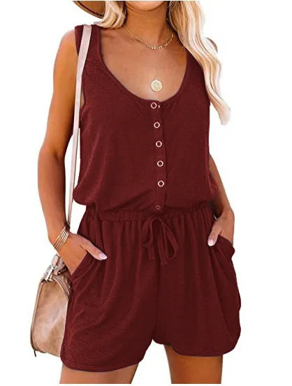 Avery Sleeveless Drawstring Romper