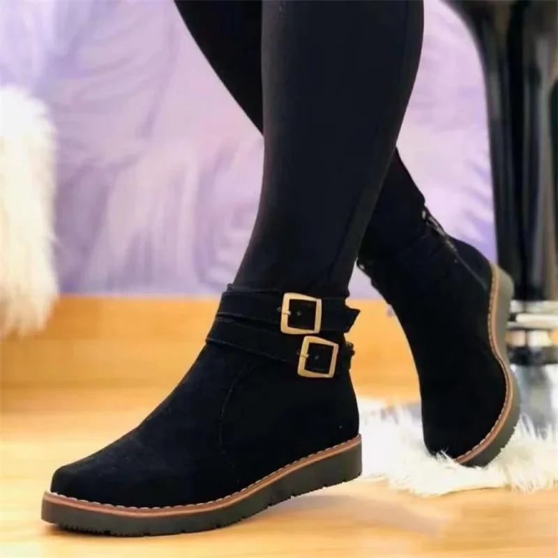 Sabrina Buckle Strap Ankle Boots