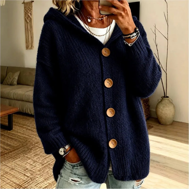 Anna Hooded Button Front Cardigan