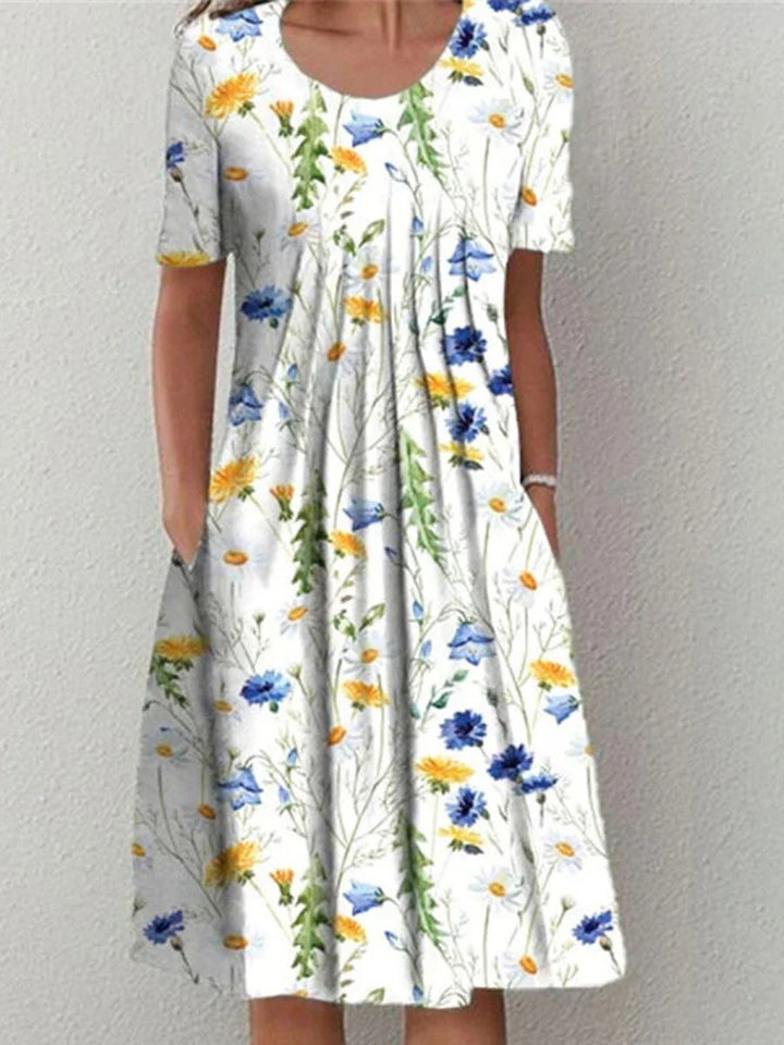 Maris Floral Short Sleeve Midi Dress