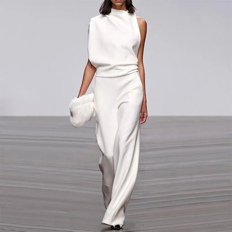 Lyra Draped One-Shoulder Jumpsuit