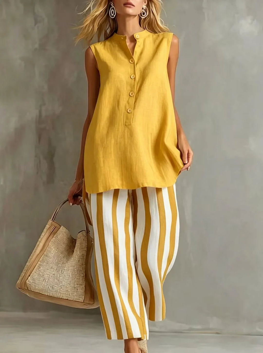 Danna Striped Wide Leg Set