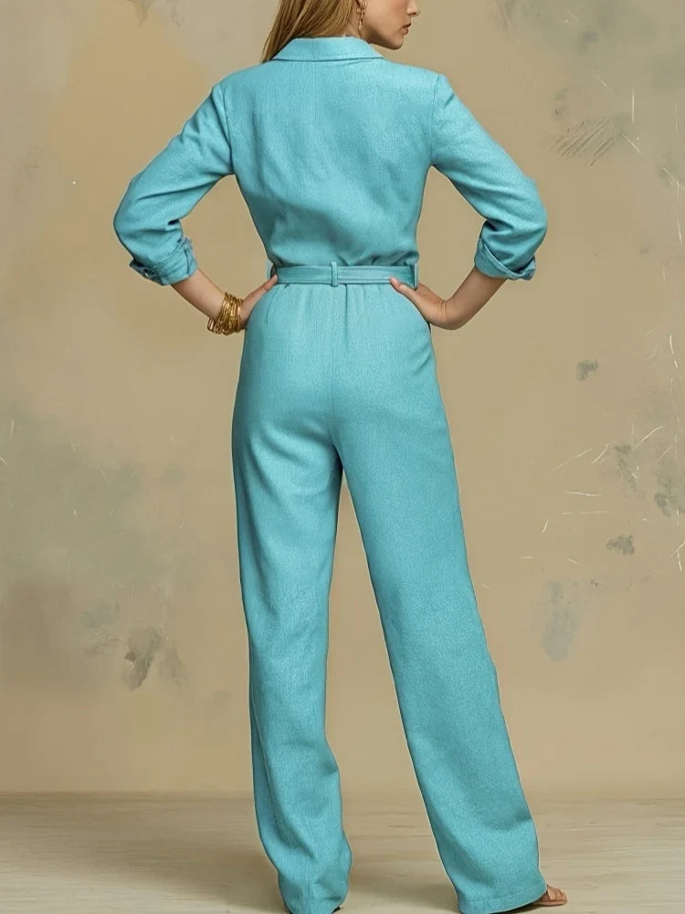 Perla Belted Button Jumpsuit