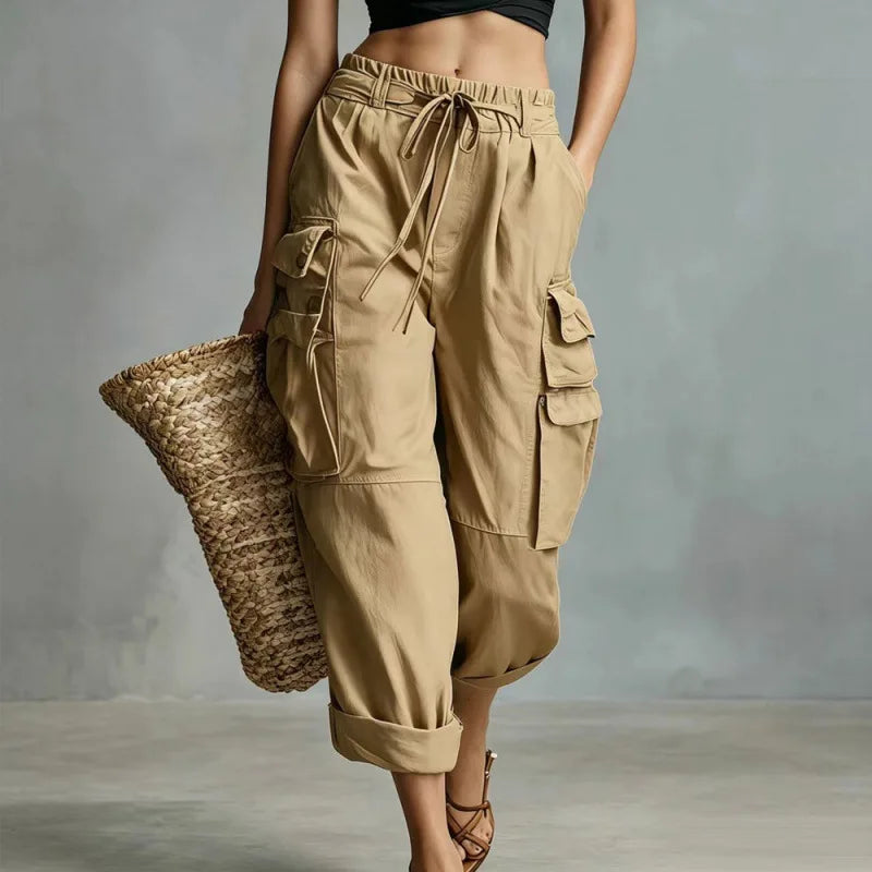 Elodie Relaxed Drawstring Cargo Pants