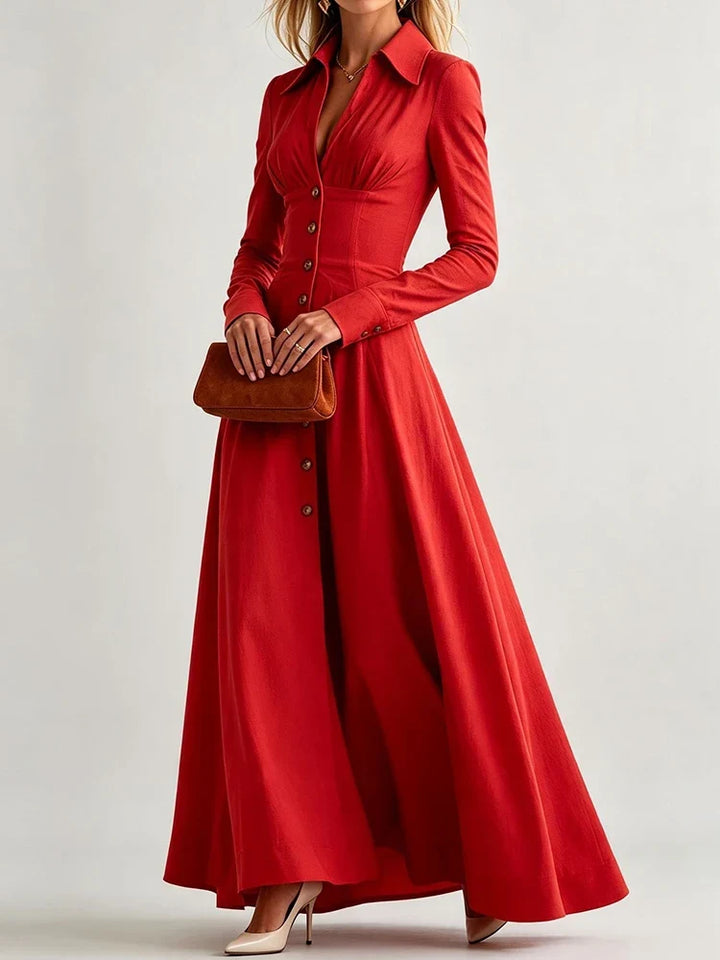 Adeline Button Front Maxi Dress