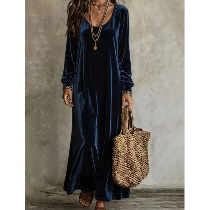 Odessa Velvet Finish Maxi Dress