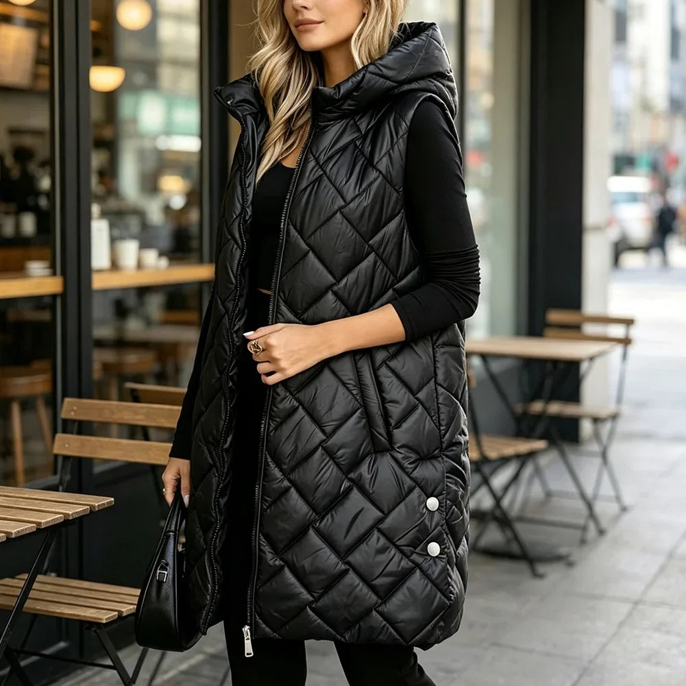 Beatrice Quilted Puffer Long Vest