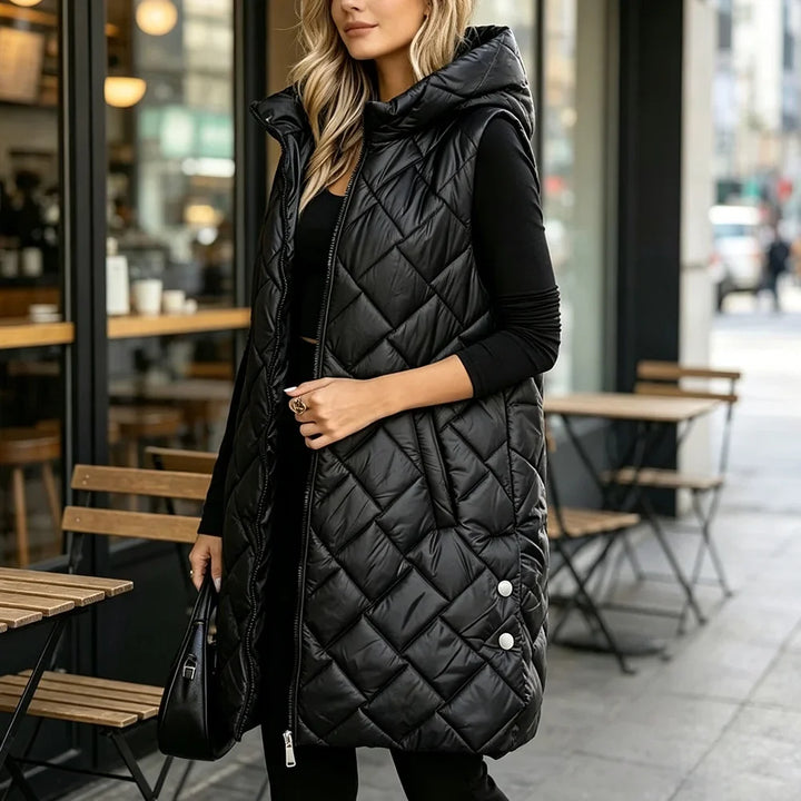 Beatrice Quilted Puffer Long Vest