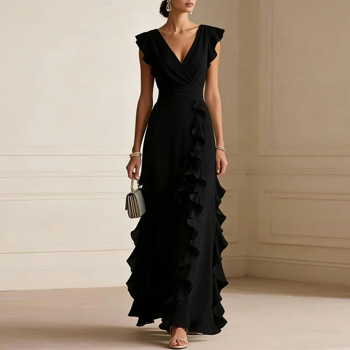 Patricia Ruffle Trim Maxi Dress