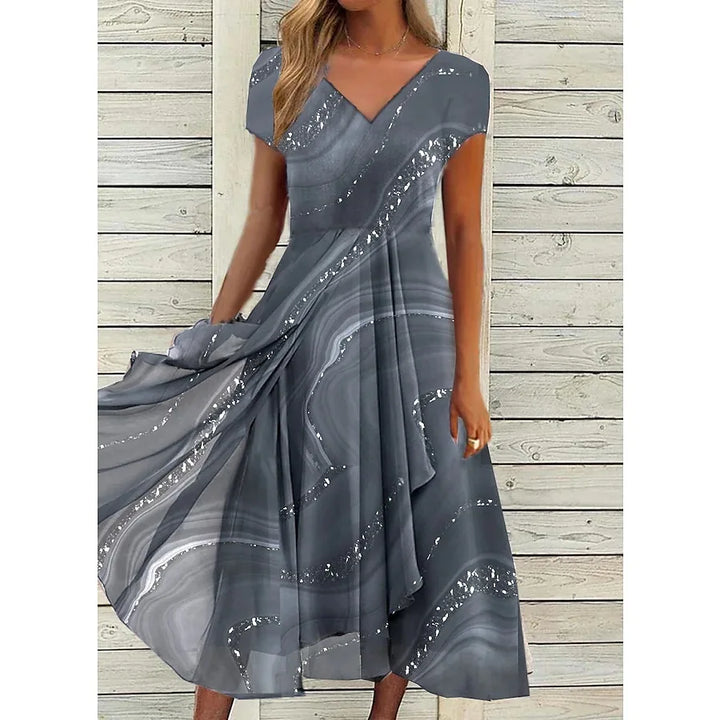 Sloane Casual V Neck Midi Dress
