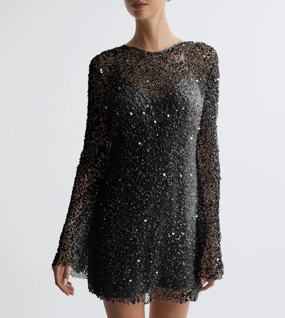 Ingrid Midnight Sequin Mini Dress