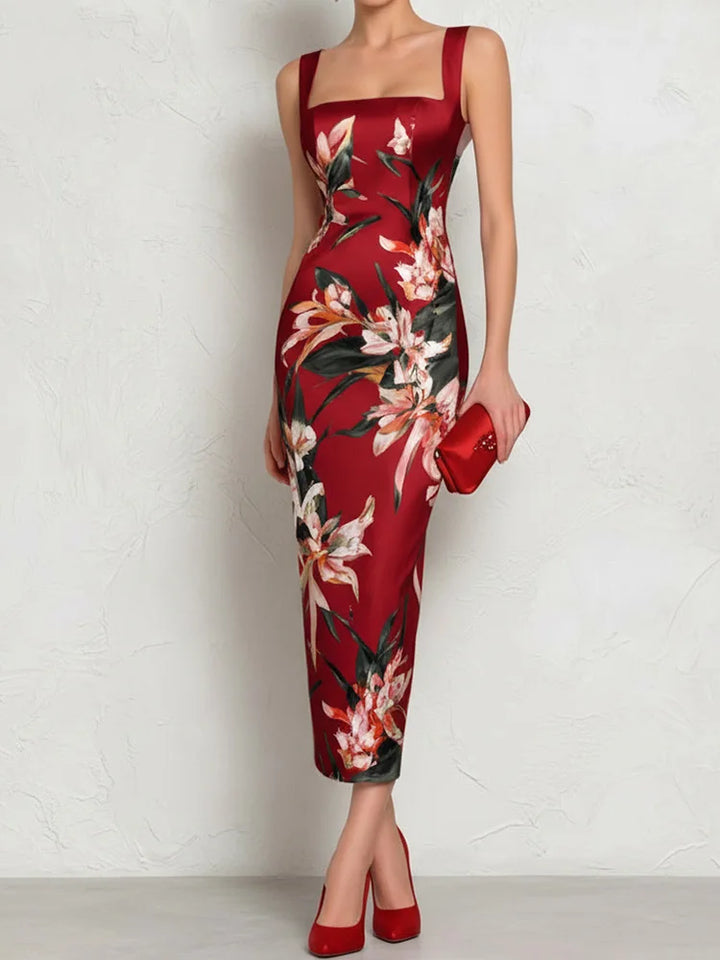 Avalon Elegant Floral Wedding Guest Dress