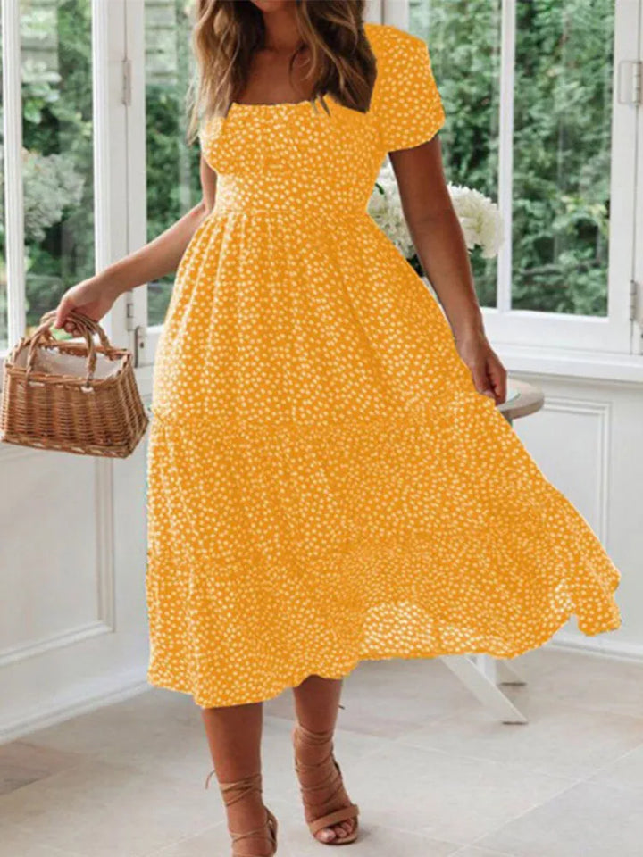 Jocelyn Floral Puff Sleeve Midi Dress