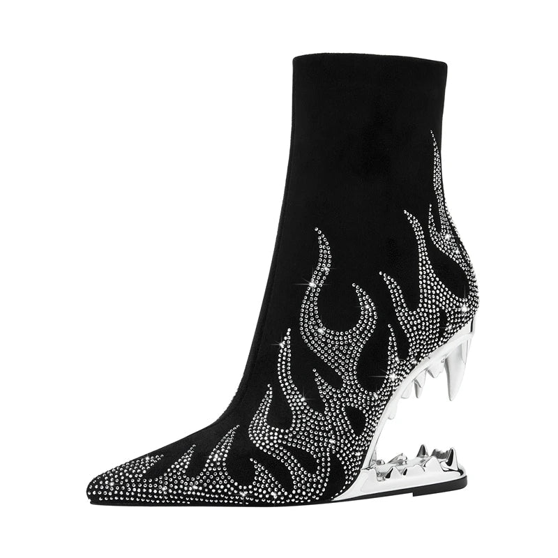 Rowan Rhinestone Heel Boots