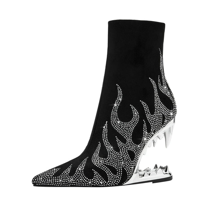 Rowan Rhinestone Heel Boots