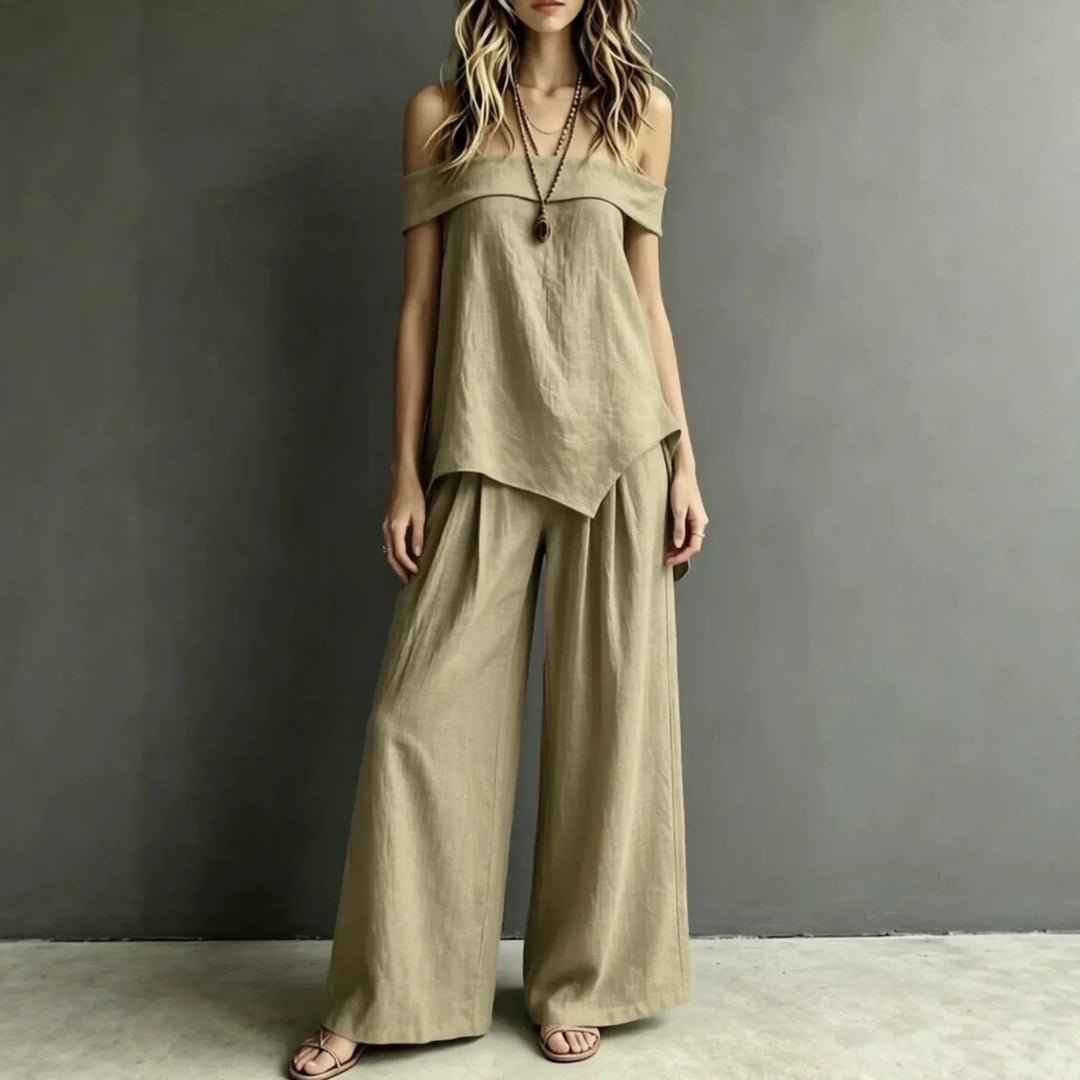 Helen Off Shoulder Pant Set