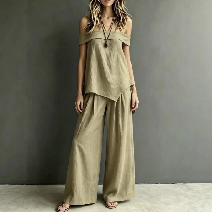 Helen Off Shoulder Pant Set