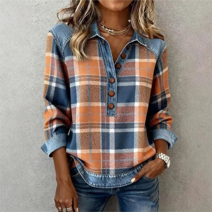 Rosie Denim Trim Blouse