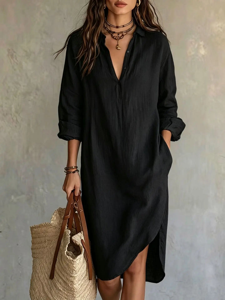 Maggie Pocket Midi Shirt Dress