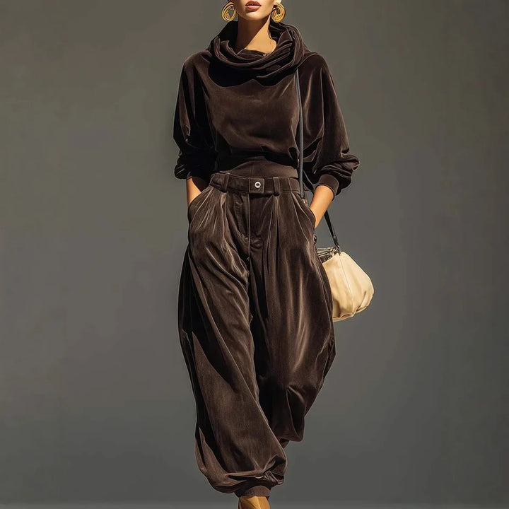 Julia Draped Hood Velvet Set