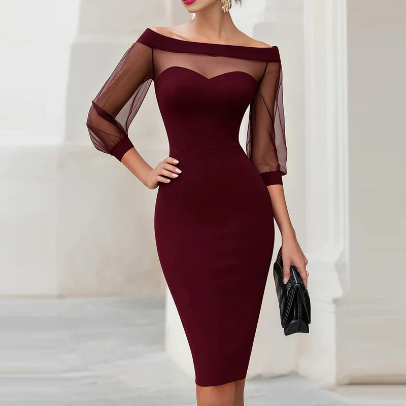 Arianne Mesh Wrap Midi Dress