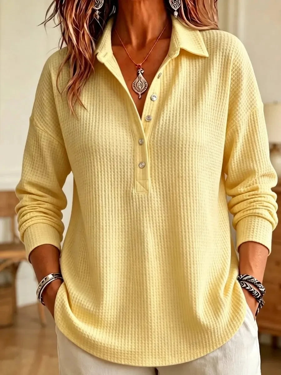 Rosamel Waffle Knit Polo Sweater