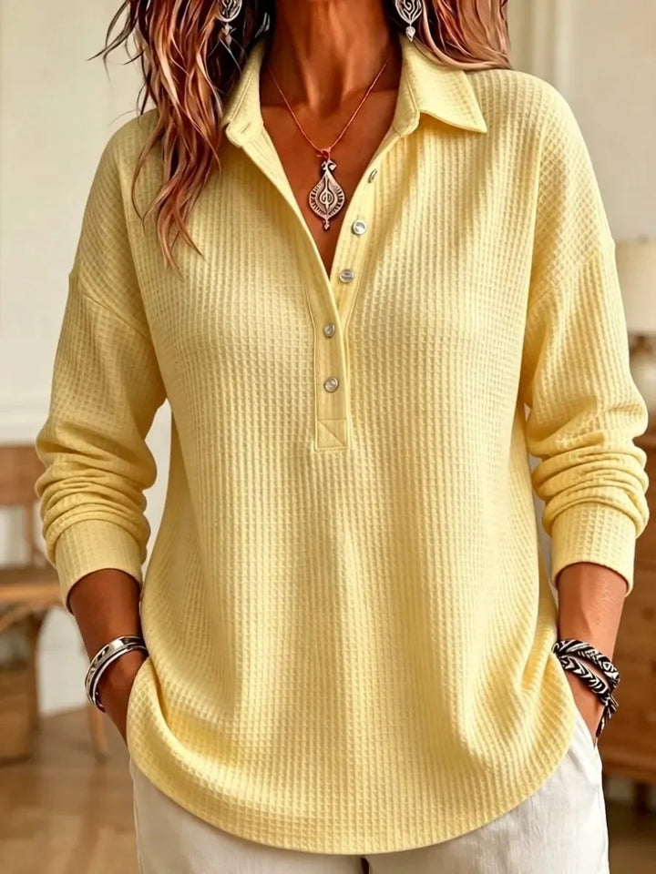 Rosamel Waffle Knit Polo Sweater