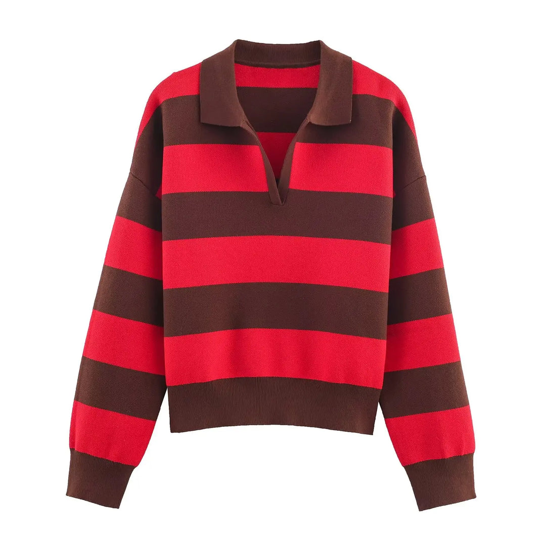 Theodora Johnny Collar Polo Sweater