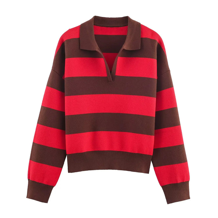 Theodora Johnny Collar Polo Sweater