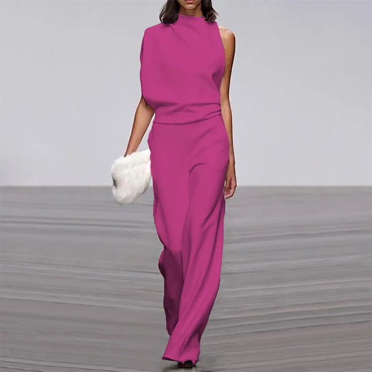 Lyra Draped One-Shoulder Jumpsuit