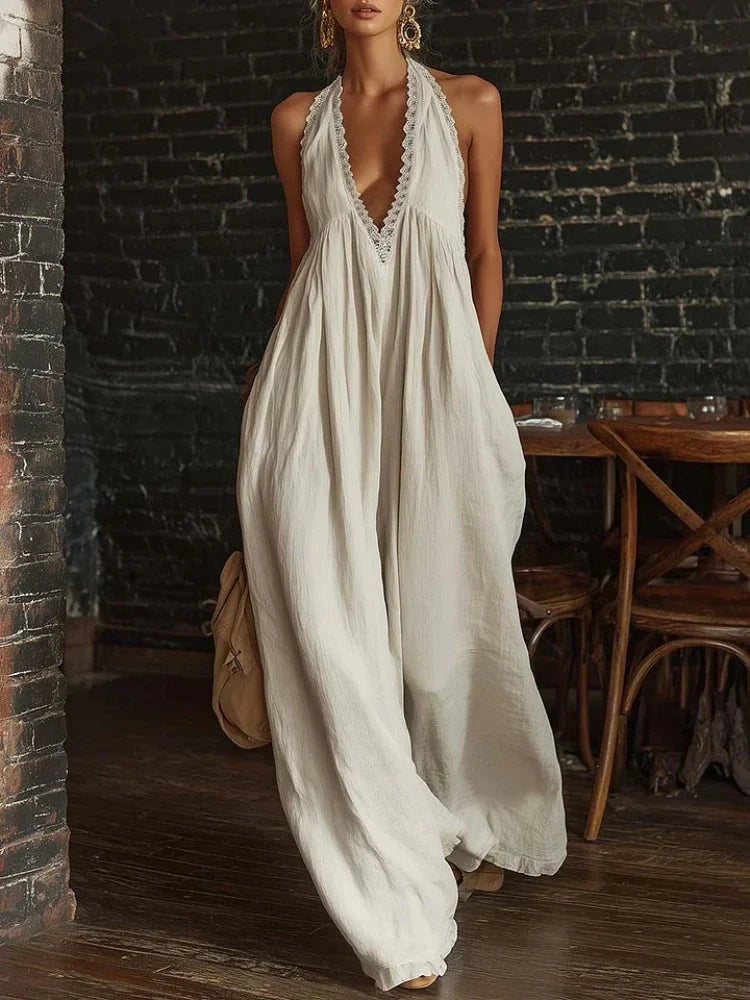Helena Lace Trim Maxi Dress