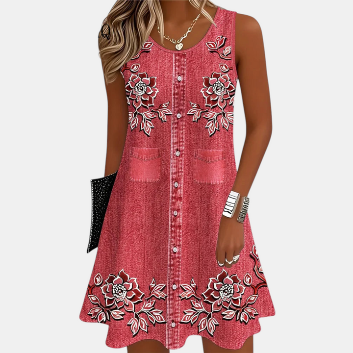 Angela Floral Print A-Line Mini Dress