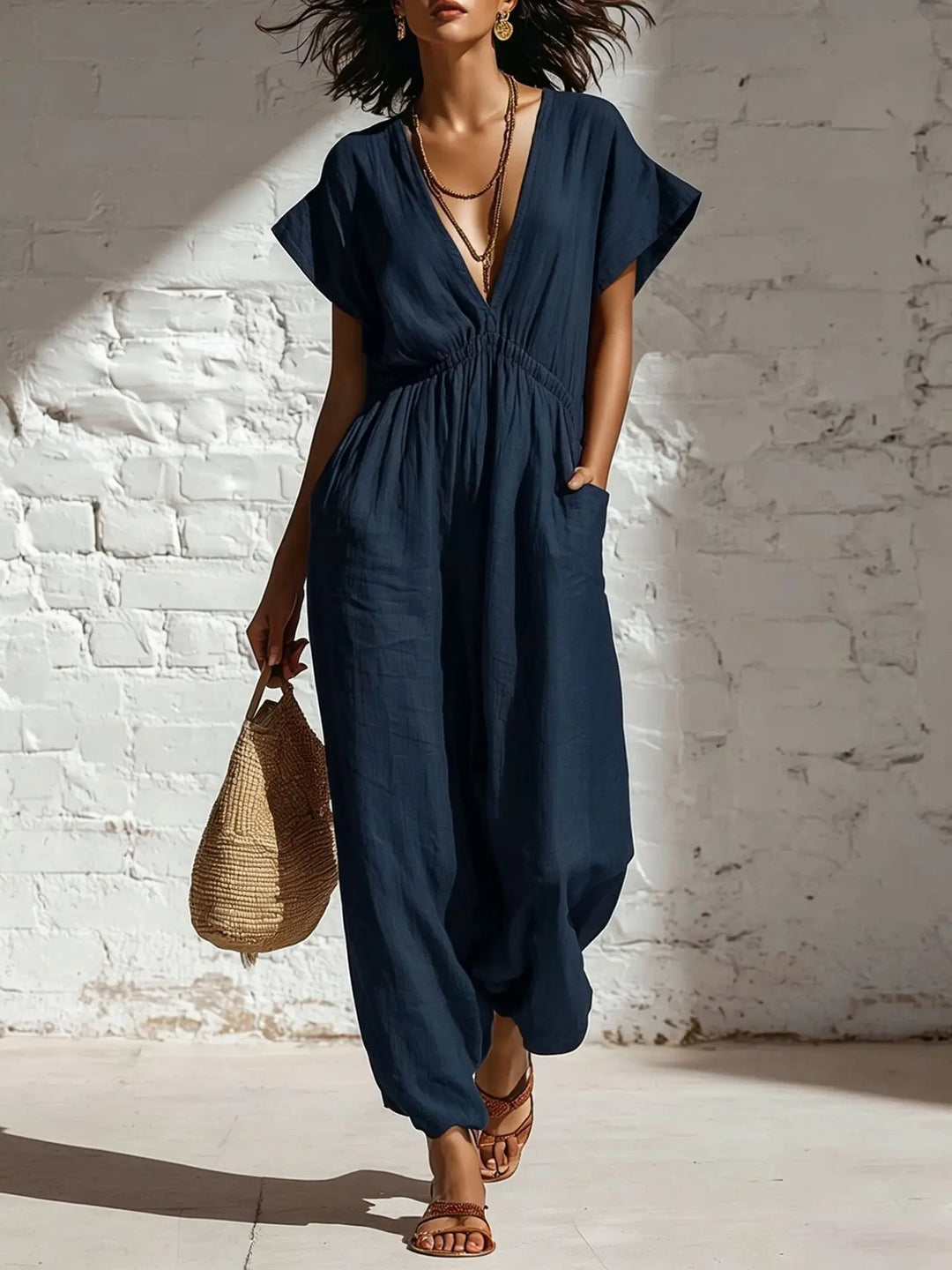 Savannah Relaxed V Neck Jumpsuit