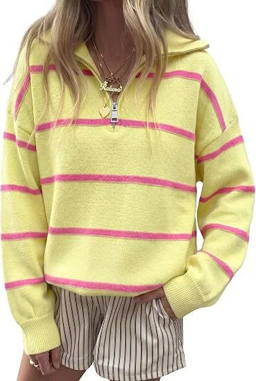 Daria Striped Knit Pullover