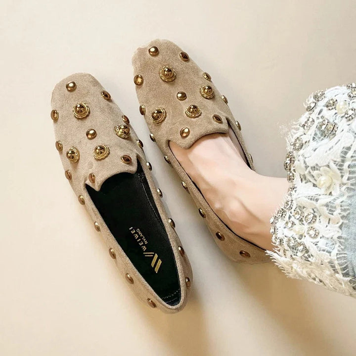 Freya Studded Suede Loafers