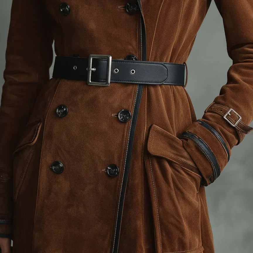 Avery Faux Suede Trench Coat