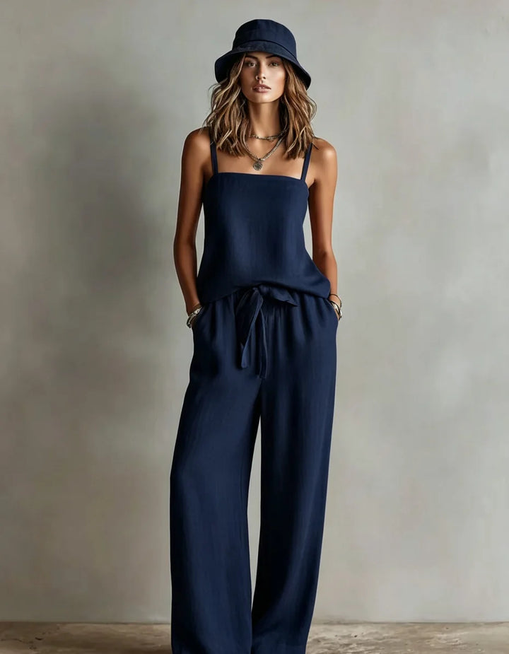 Juliette Strapless Top and Wide Leg Trousers Set