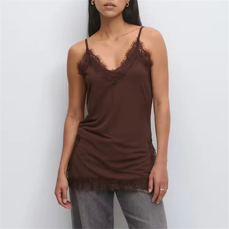 Priscilla Lace Trim Camisole